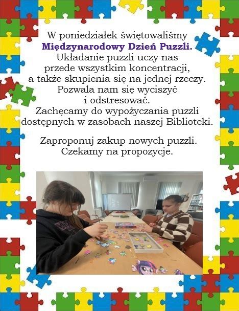 Mi Dzynarodowy Dzie Puzzli Gbp W Latowiczu