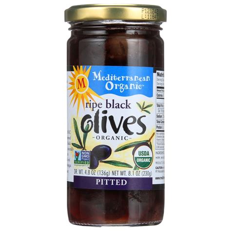 Mediterranean Organic Olives Black Pitted Tree Ripened 81 Oz