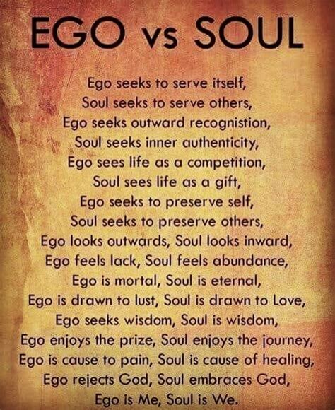 Ego versus Spirit/Soul | Ego vs soul, Spiritual quotes, Soul quotes