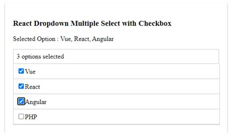 React Multiselect Dropdown With Checkbox Creating Multi Select