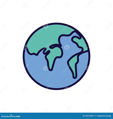 World Map Earth Geography Icon Stock Vector Illustration Of Atlas