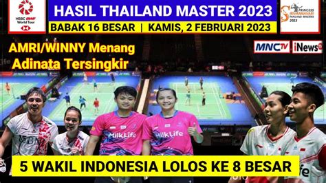 Hasil Thailand Master Hari Ini Day Prayer Menang Adinata