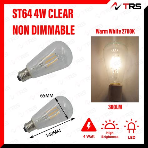 G80 G95 G125 ST64 C35 G45 4W 2700K 6000K E27 E14 CLEAR Or GOLD LED