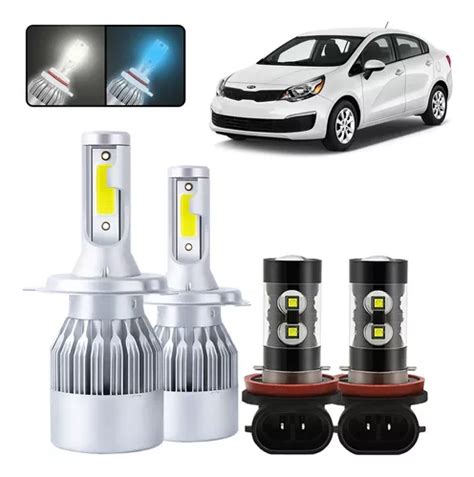 Kit De Focos Led H4 H11 Para Kia Rio 2012 2018 Meses sin interés