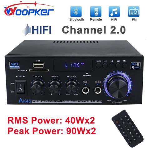 Ak45 Hifi Digitaler Verst Rker Bluetooth Mp3 Kanal 2 0 Sound Verst Rker