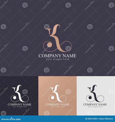 K Letter Monogram Elegant Luxury K Logo Calligraphic Style Vector