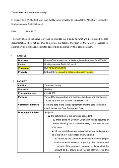 47 Simple Term Sheet Templates Word Templatelab