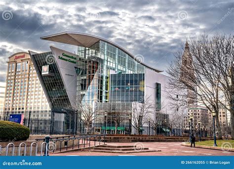 Horizontal View Of The Iconic Connecticut Science Center A Nine Story