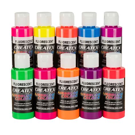 5817-00 2oz. AB 10 Color Fluorescent Set - Airbrush Paint Direct