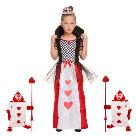 Queen Of Hearts Fancy Dress Costume World Book Day Girls Alice Wonderland Outfit Ebay