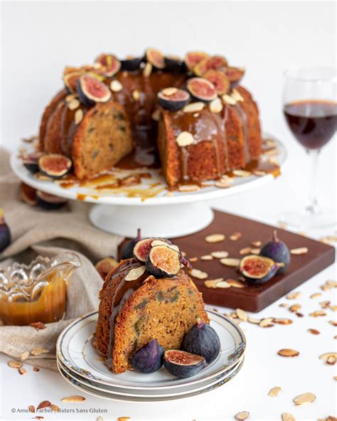 Gluten Free Almond Fig Cake with Molasses Caramel-Sisters Sans Gluten