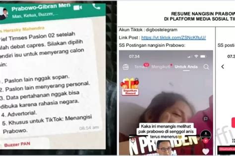 Viral Perintah Untuk Para Buzzer Tangisi Prabowo Pada Tangkapan Layar