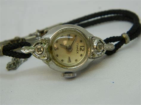 Oe3121 Gorgeous Vintage Timex Womens Watch Braided Rope Band Stainless Steel Back 120