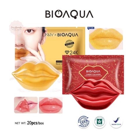 Jual BIOAQUA Lip Mask Box Isi 20 Pcs Cherry Collagen Lip Mask