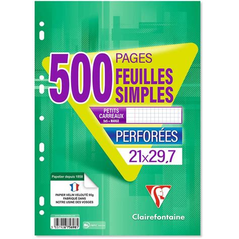 Clairefontaine Feuilles Simples Pages X Petits Carreaux X