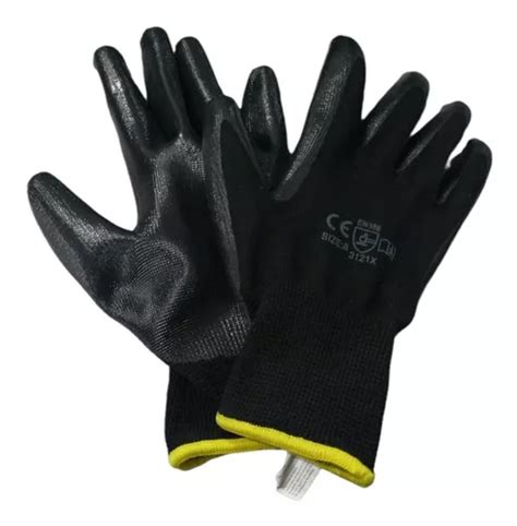 Guante Nylon Negro Palma Nitrilo Gen Rico Pares