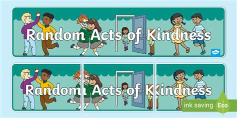 Random Acts Of Kindness Display Banner Easy To Print