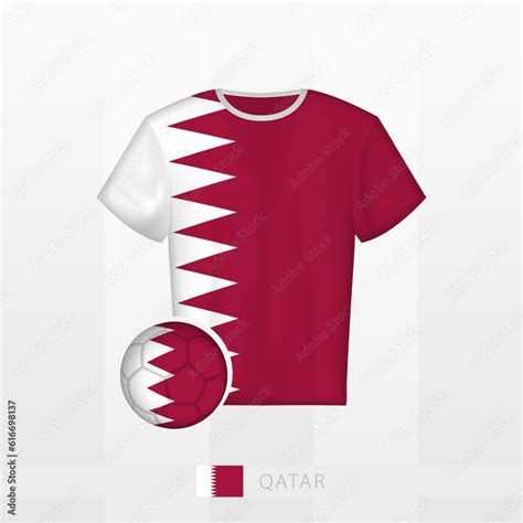 Football uniform of national team of Qatar with football ball with flag ...