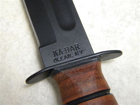 Ka Bar Olean NY Stacked Leather 1220 US ARMY Fixed Blade Fighting