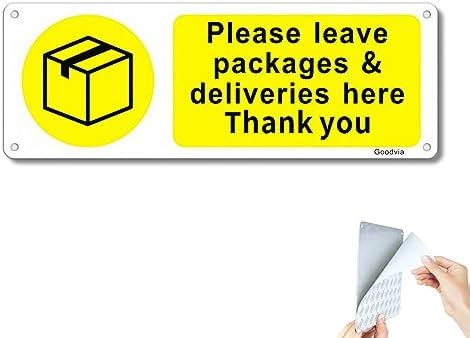 Goodvia Parcel Box Sign Self Adhesive Metal Aluminum Reflective 25x9cm