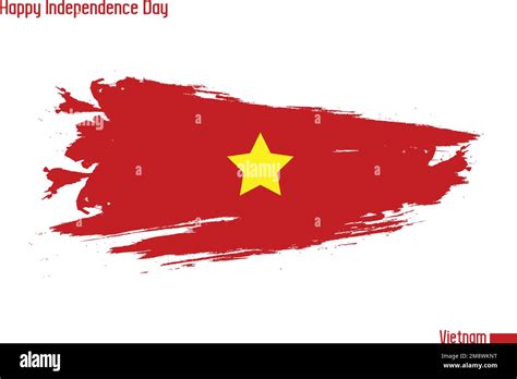 Grunge Brush Stroke Vecctor Design Vietnam National Flag Flag Of