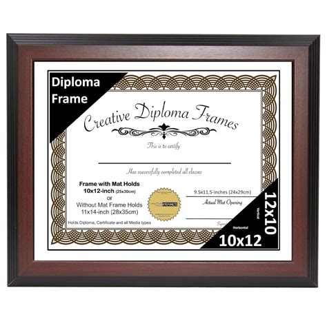 Tiagoc 10x13 Mahogany Finish Diploma Frame With White Matting Holds 10