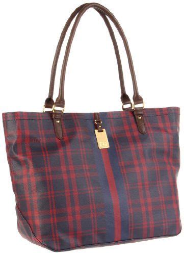 108 00 108 00 Handbags Tommy Hilfiger Classics Plaid Tote Navy Red