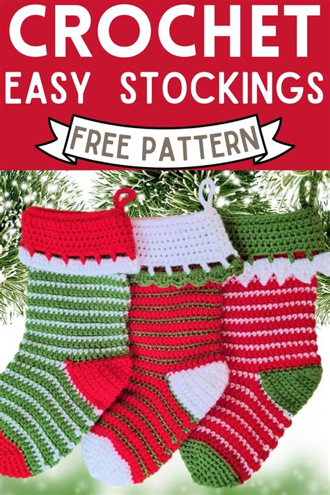 Crochet Christmas Stockings Patterns For Hanging Decorations Clairea Belle Makes