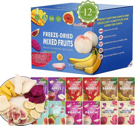 ONETANG Freeze Dried Mixed Fruit 12 Pack Single Serve Pack Non GMO