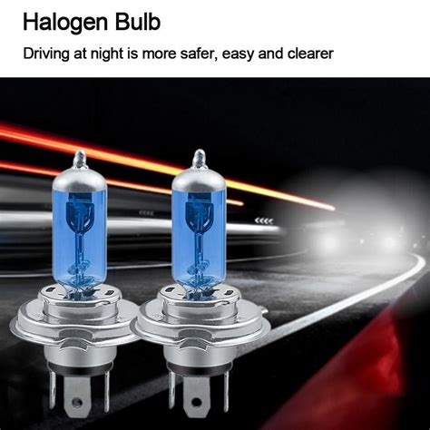 2Pcs H4 Headlight 100 90w Headlamp Car Accessories Car Bulbs White