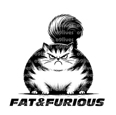 Funny Fat Cat The Fat And The Furious Chubby Cat Angry Cat Meme Digital