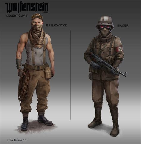 Piotr Kupsc Wolfenstein Desert Climb Bj Blazkowicz And Soldier Fan