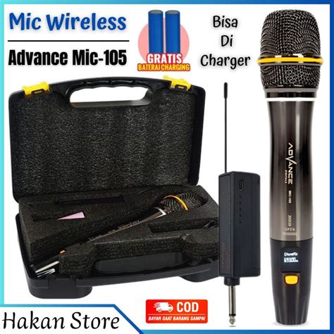 Advance Mic 105 Microphone Profesional Mic Wireless Gold Bisa Di