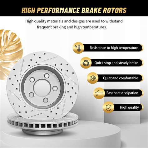 Front Rear Drilled Rotor Brake Pads For Toyota Tundra Sequoia Land