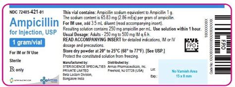 Ampicillin Package Insert Drugs