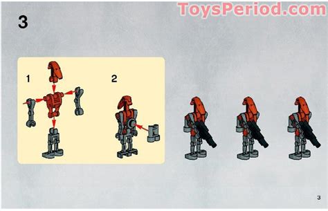 lego  hyena droid bomber instructions  parts list