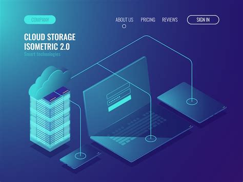 Concepto De Almacenamiento En La Nube Transferencia De Datos Sala De