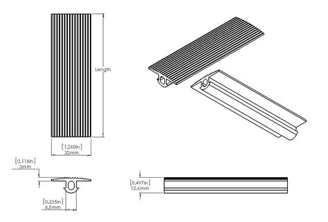 Tread Profile For 8mm T Slot Black Per Ft Framing Technology