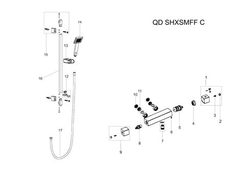 Bristan Quadrato Exposed Bar Shower With Kit Spares