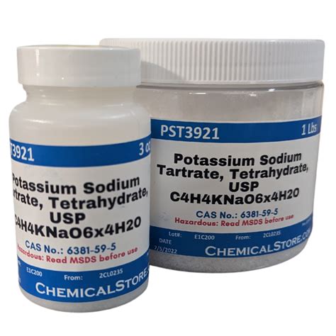 Potassium Sodium Tartrate, Tetrahydrate,