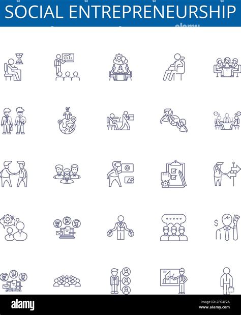 Social Entrepreneurship Line Icons Signs Set Design Collection Of