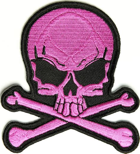 Pink Skull And Cross Bones Patch Skull Patches