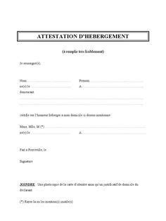 attestation dhébergement parent Paperblog Attestation Exemple de