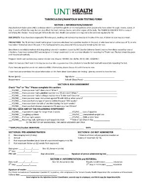 Printable Tb Test Form Complete With Ease AirSlate SignNow