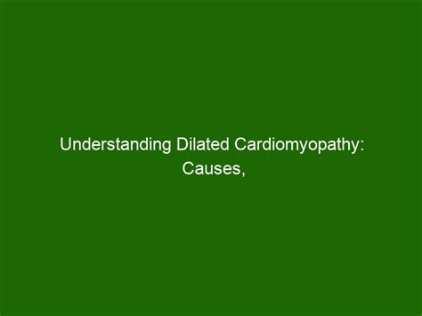 Understanding Dilated Cardiomyopathy: Causes, Symptoms, and Treatment ...