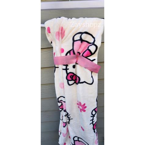 Hello kitty pink plush throw daisy blanket. Brand... - Depop