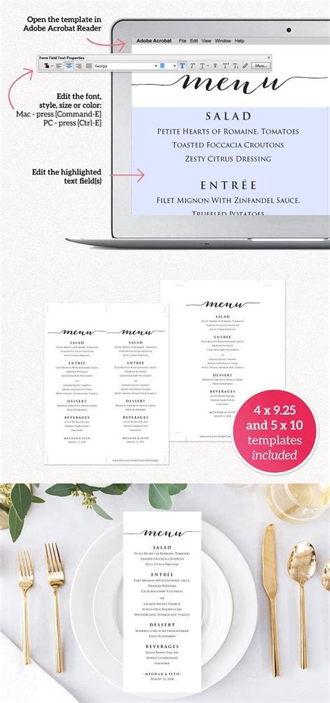 Wedding Reception Menu Template | Wedding reception menu, Menu template, Wedding reception