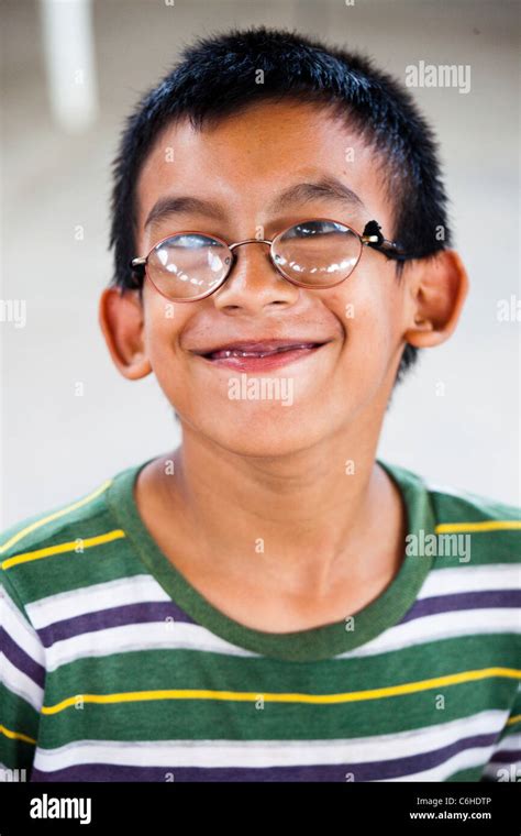 Boy Wearing Thick Glasses In San Salvador El Salvador Stock Photo Alamy