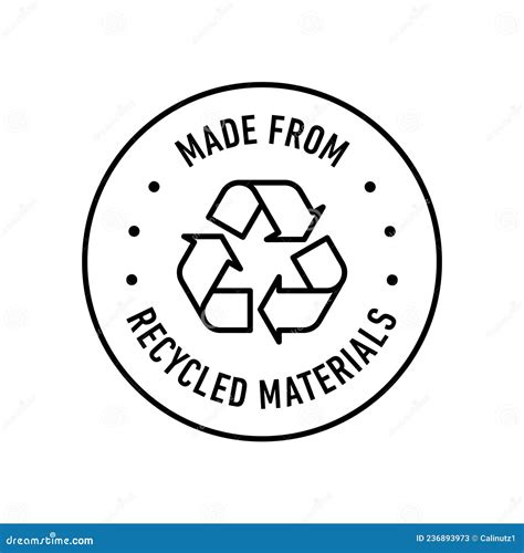 Made With Recycled Materials Vector Icon Logo Badge Stock Vector