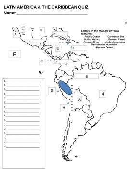 Latin America Map Quiz Printable